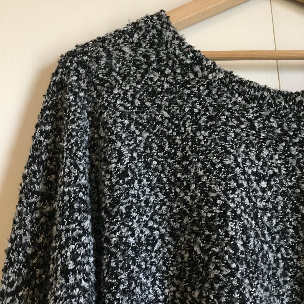 Salt and Pepper Fuzzy Nubby Knit Oversized Sweater XL - Picture 3 of 13